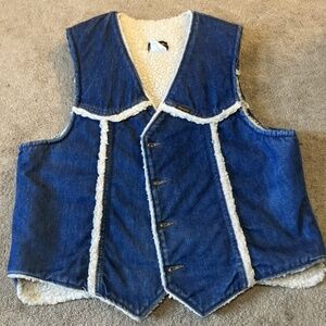 Wrangler Vest Women’s Denim Vest Xl Sherpa Very Nice